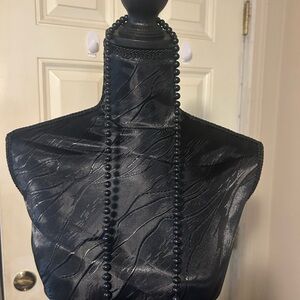 Elegant Black Beaded Necklace